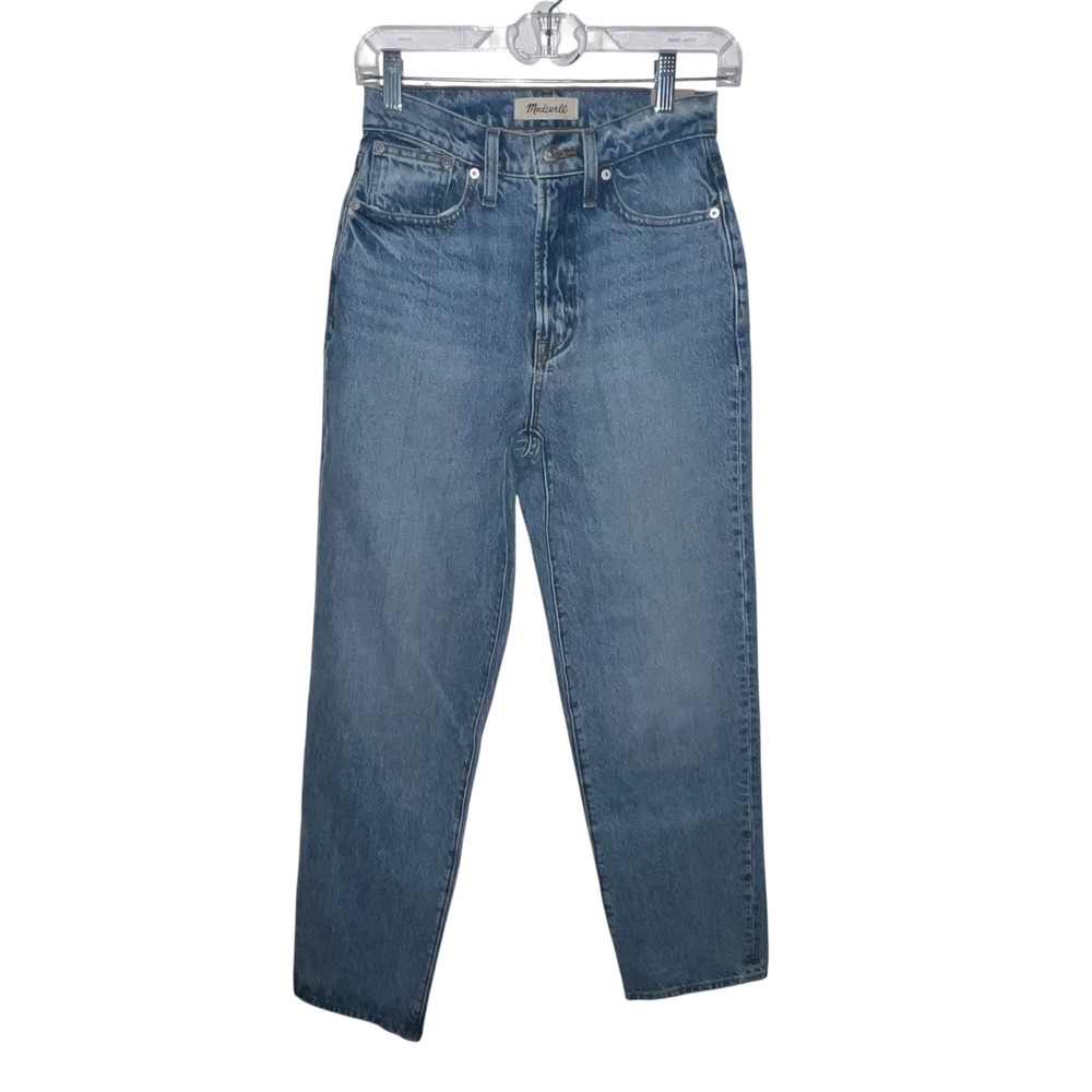 Madewell The Perfect Vintage Straight Jean Medium Wash Blue Denim Women W23 New